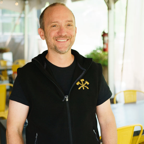 Black Fleece Vest w/Gold Axes